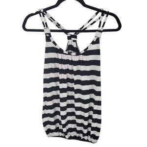 Pretty Good Womens Sz S Black White Striped Sleeveless Blouse
